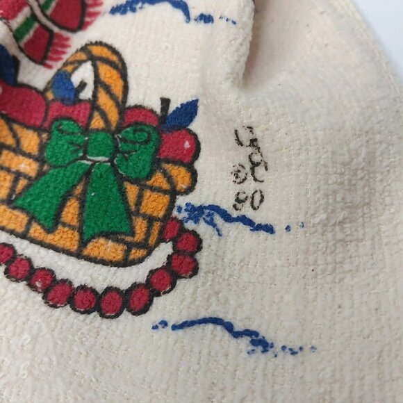 Vintage Cecil Saydah Christmas Fringe Kitchen Towel Pair Tree Reindeer New READ - Picture 10 of 12